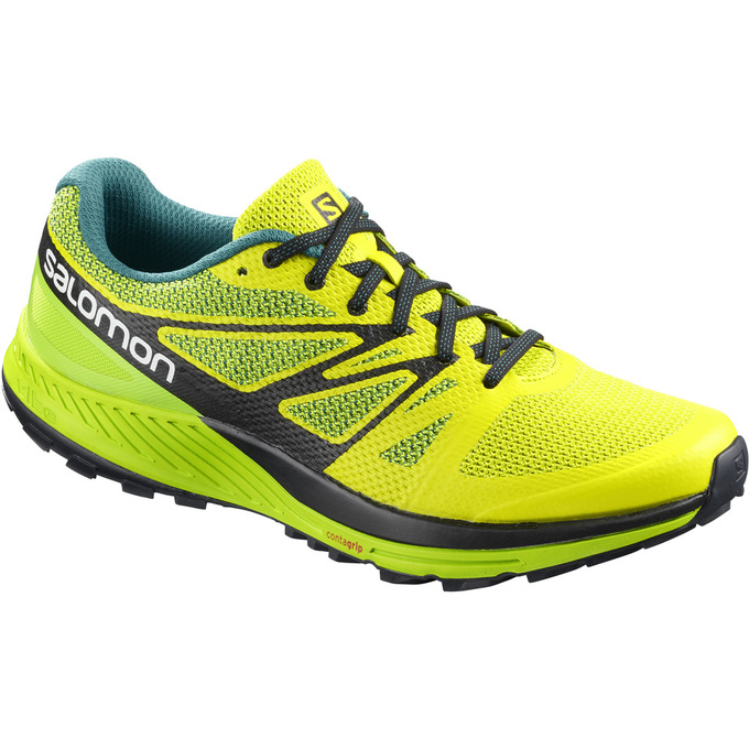 Salomon Israel SENSE ESE - Mens Trail Running Shoes - Yellow/Green (LYJP-97286)